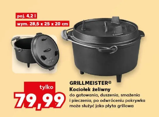 Kociołek żeliwny Grillmeister promocja w Kaufland