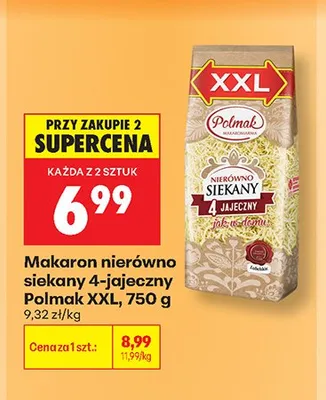Makaron nierówno siekany 4-jajeczny Polmak XXL promocja w Biedronka