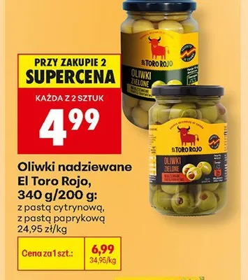 Oliwki nadziewane z pastą paprykową El Toro Rojo promocja w Biedronka