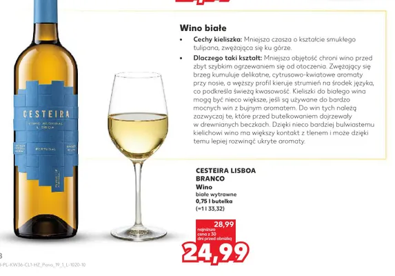 Wino białe wytrawne Cesteira Lisboa Branco promocja w Kaufland