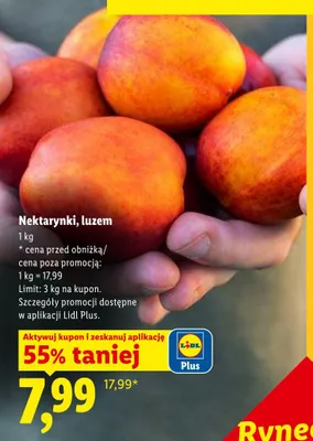 Nektarynki luzem promocja w Lidl