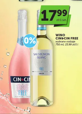 Wino bezalkoholowe Cin & Cin Sauvignon Blanc promocja w Groszek