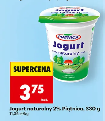 Jogurt naturalny Piątnica 2% promocja w Biedronka