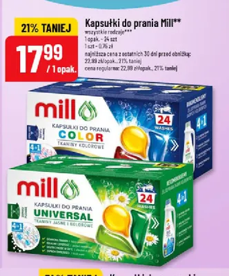 Kapsułki do prania Mill Universal promocja w POLOmarket