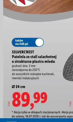 Patelnia ze stali szlachetnej o strukturze plastra miodu Ø 28 cm Silvercrest promocja w Lidl