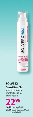 Krem do twarzy Solverx Sensitive Skin SPF50+ promocja w Hebe