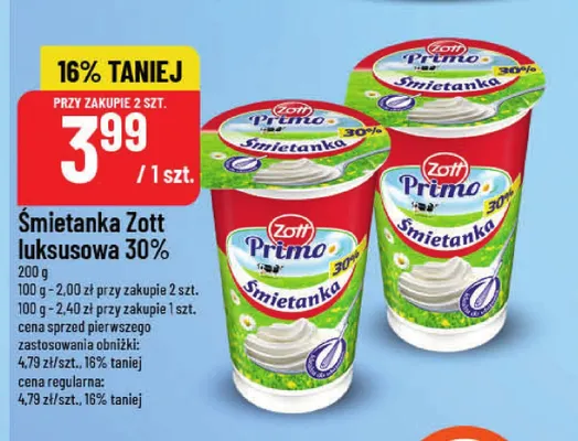 Śmietanka Zott luksusowa 30% promocja w POLOmarket