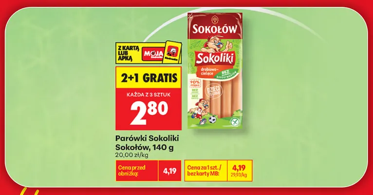 Parówki Sokoliki Sokołów promocja w Biedronka