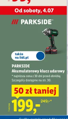 Akumulatorowy klucz udarowy PARKSIDE promocja w Lidl