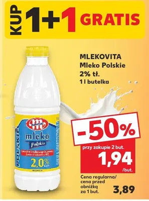 Mleko Polskie 2% tł. promocja w Kaufland