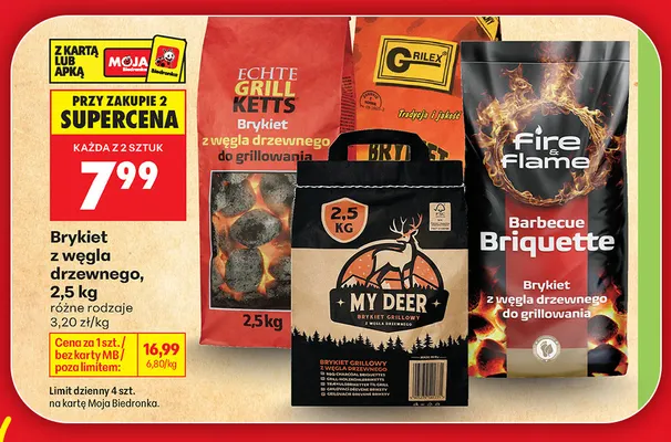 Brykiet z węgla drzewnego promocja w Biedronka