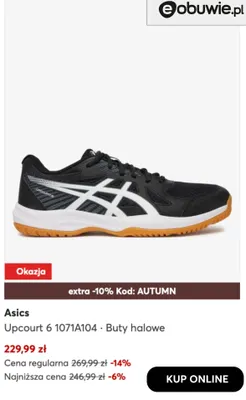 Buty halowe Upcourt 6 1071A104 Asics promocja w eobuwie.pl