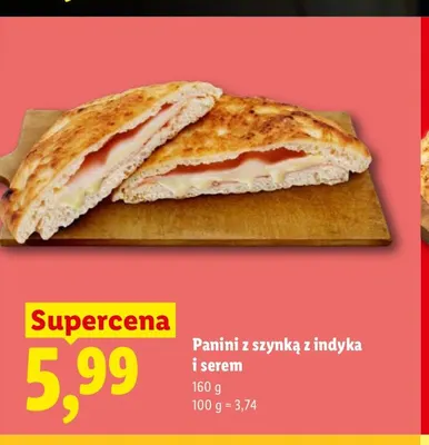 Panini z szynką z indyka i serem promocja w Lidl