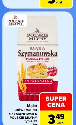 Mąka uniwersalna typ 480 Szymanowska Polskie Młyny promocja w Carrefour Market