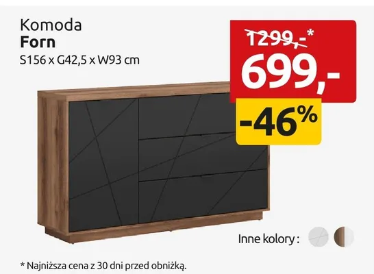 Komoda Forn promocja w Black Red White