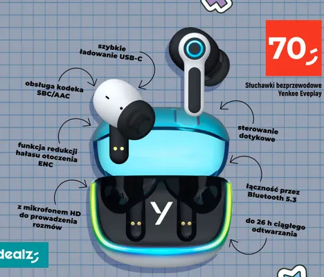 Słuchawki bezprzewodowe Yenkee Eveplay promocja w Dealz