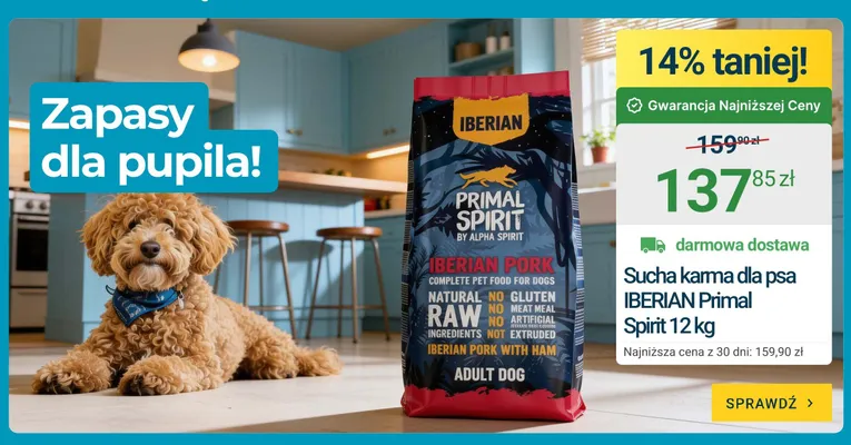 Sucha karma dla psa IBERIAN Primal Spirit 12 kg promocja w ERLI