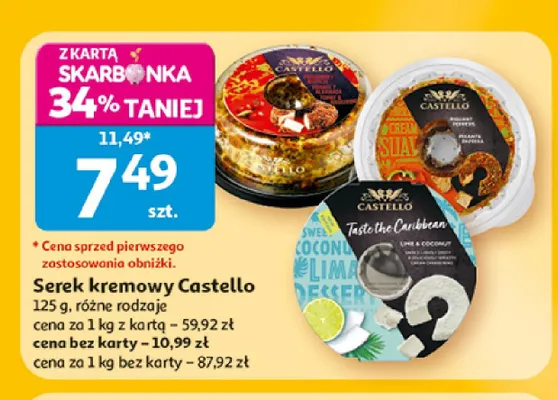 Serek kremowy Castello Pineapple & Almond promocja w Auchan