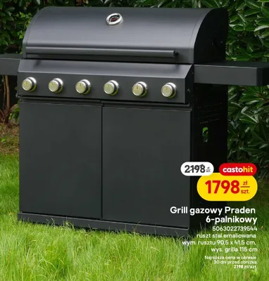 Grill gazowy Praden 6-palnikowy promocja w Castorama
