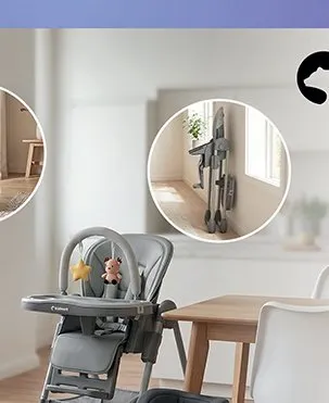 Krzesełko do karmienia KIDNORT Jordgubbe szare promocja w Biedronka