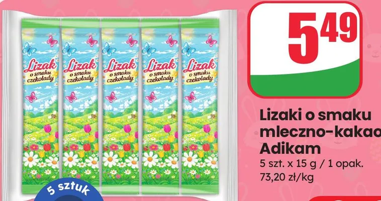 Lizaki o smaku mleczno-kakaowym promocja w Dino