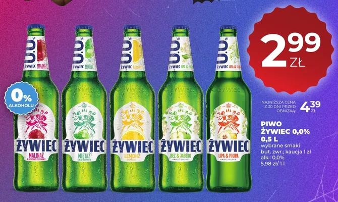 Piwo bezalkoholowe Żywiec Miętaż promocja w Duży Ben