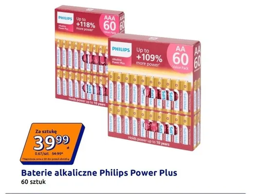 Baterie alkaliczne Philips Power Plus AA promocja w Action