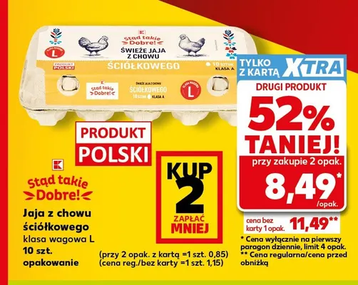Jajka kurze z chowu ściółkowego wagowa L Stąd Takie Dobre! promocja w Kaufland