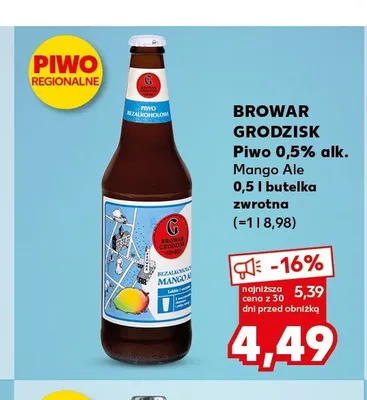 Piwo Browar Grodzisk Mango Ale promocja w Kaufland