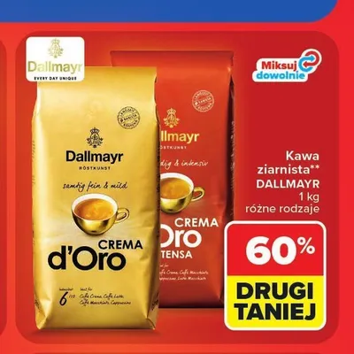 Kawa ziarnista Dallmayr d'Oro Crema promocja w Carrefour Market