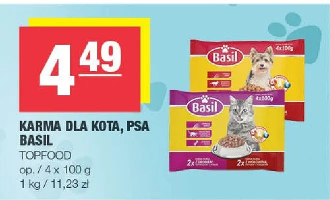 Karma dla kota, psa Basil promocja w SPAR