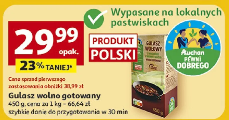 Gulasz wolno gotowany promocja w Auchan