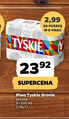 Piwo Tyskie Gronie 8-pak 500 ml promocja w Netto