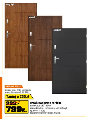 Drzwi zewnętrzne Kordoba promocja w OBI