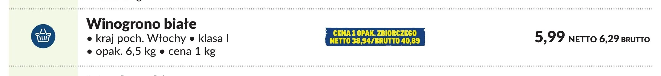 Winogrona białe promocja w Makro