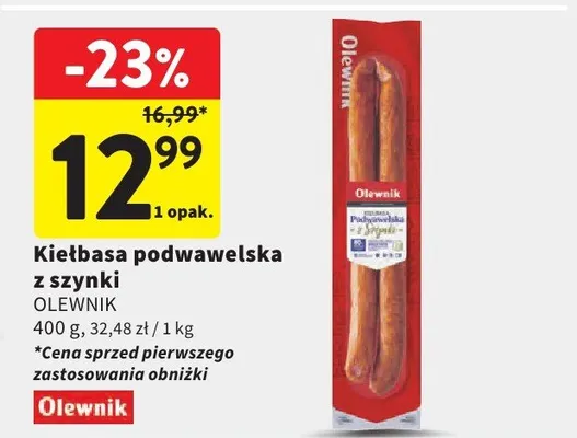 Kiełbasa podwawelska z szynki promocja w Intermarche