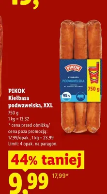 Kiełbasa podwawelska Pikok XXL promocja w Lidl