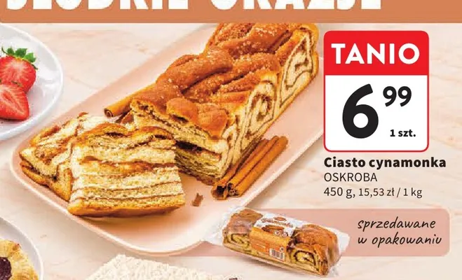 Ciasto cynamonka Oskroba promocja w Intermarche