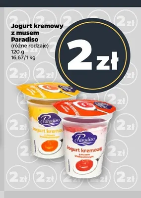 Jogurt kremowy z musem Paradiso brzoskwiniowy promocja w Netto