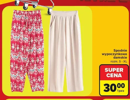 Spodnie wypoczynkowe damskie promocja w Carrefour