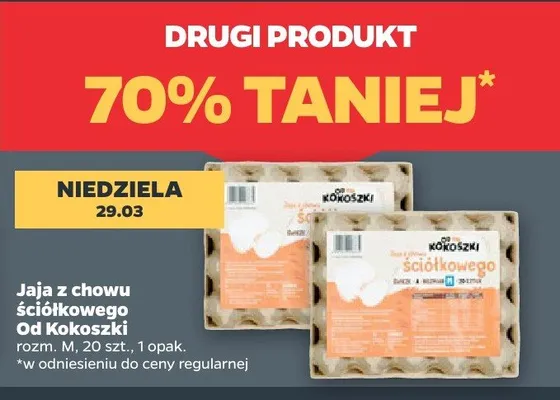 Jaja z chowu ściółkowego rozmiar M DRUGIE -70% promocja w Netto