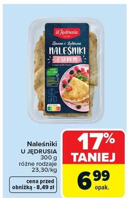 Naleśniki U Jędrusia różne rodzaje promocja w Carrefour Market