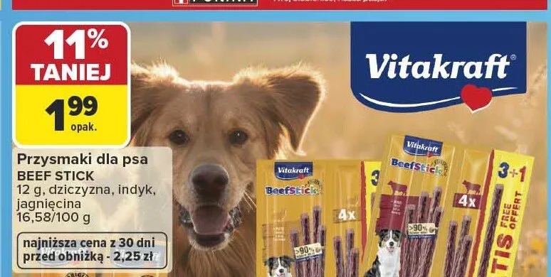 Przysmaki dla psa Vitakraft Beef Stick promocja w Carrefour