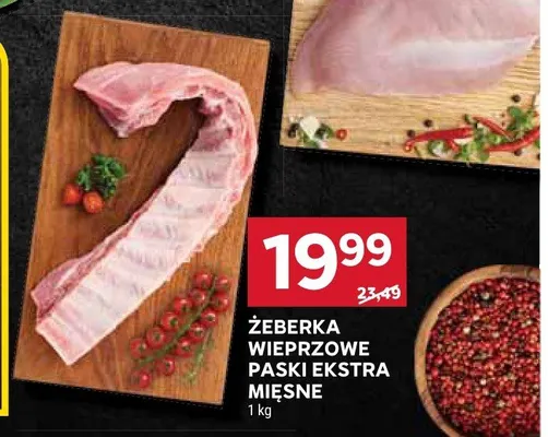 Żeberka wieprzowe paski ekstra mięsne promocja w Stokrotka