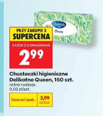 Chusteczki higieniczne Delikatne Queen promocja w Biedronka
