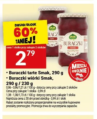Buraczki tarte Smak 290g promocja w Twój Market
