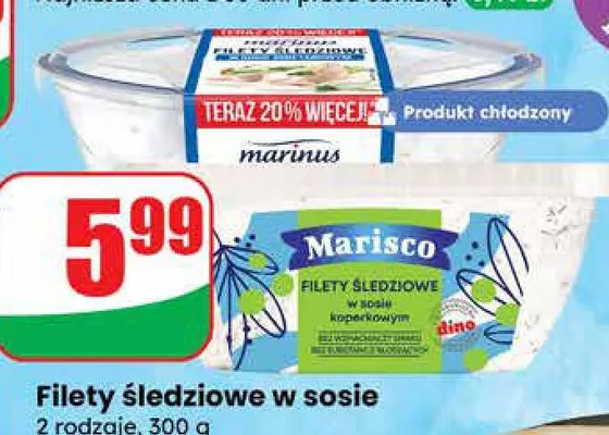Filety śledziowe w sosie promocja w Dino