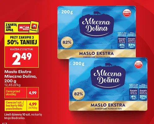 Masło ekstra Mleczna Dolina promocja w Biedronka