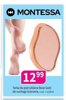 Tarka do pięt szklana Montessa Rose Gold promocja w Drogerie Polskie