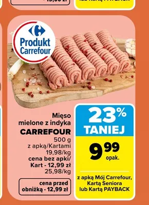 Mięso mielone z indyka Carrefour promocja w Carrefour Market